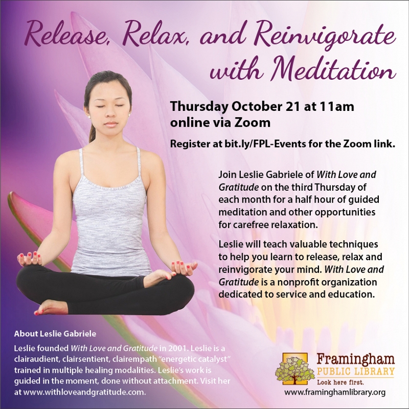 Release, Relax, and Reinvigorate with Meditation thumbnail Photo