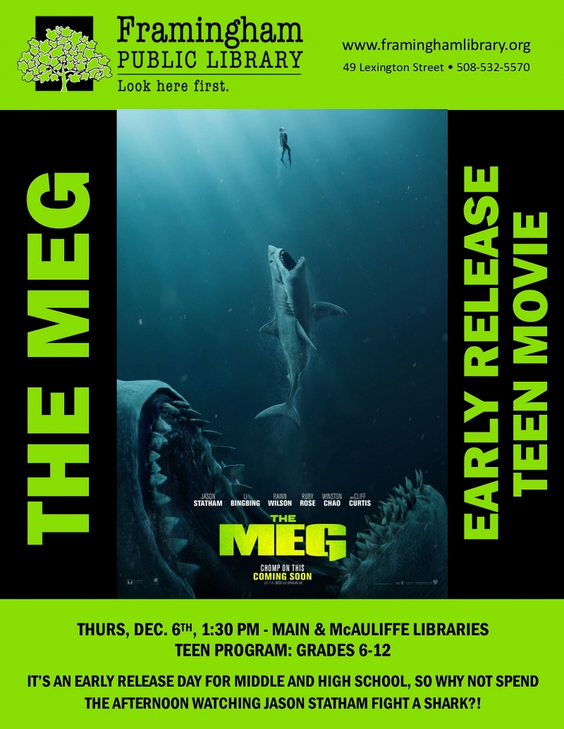 Early Release Teen Movie: The Meg (McAuliffe Branch Library) thumbnail Photo