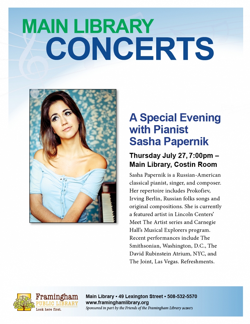 A Special Evening with Pianist Sasha Papernik thumbnail Photo