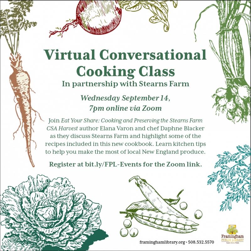 Virtual Conversational Cooking Class with Stearns Farm thumbnail Photo