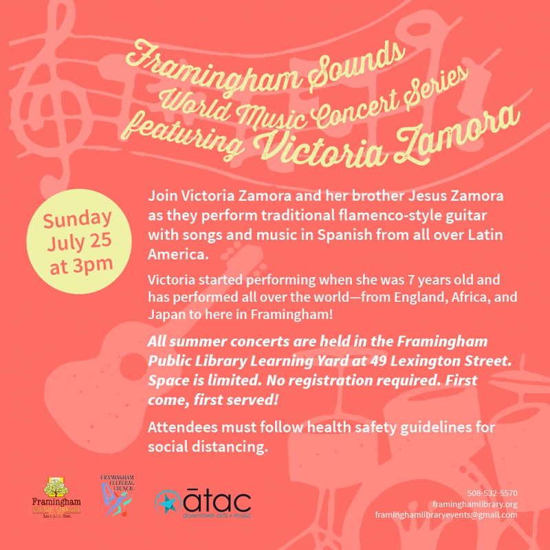 Framingham Sounds World Music Concert Series featuring Victoria Zamora thumbnail Photo