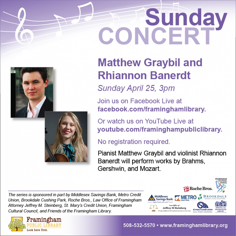 Sunday Classical Concert: Pianist Matthew Graybil and Violinist Rhiannon Banerdt thumbnail Photo
