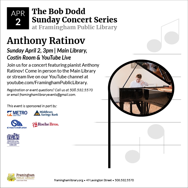 Bob Dodd Sunday Concert Series: Anthony Ratinov thumbnail Photo