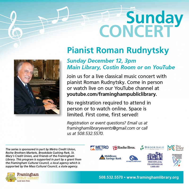 Sunday Concert: Pianist Roman Rudnytsky thumbnail Photo