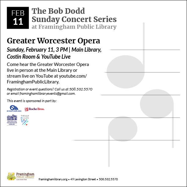 Bob Dodd Sunday Concert Series: Greater Worcester Opera thumbnail Photo