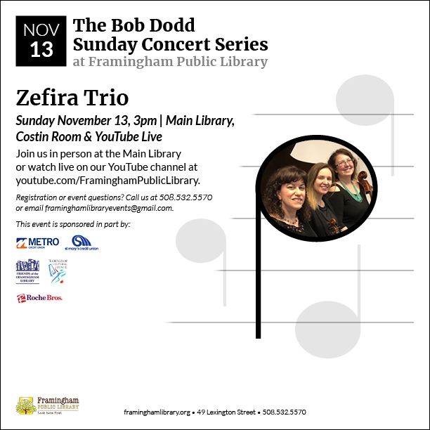 Bob Dodd Sunday Concert: Zefíra Trio thumbnail Photo
