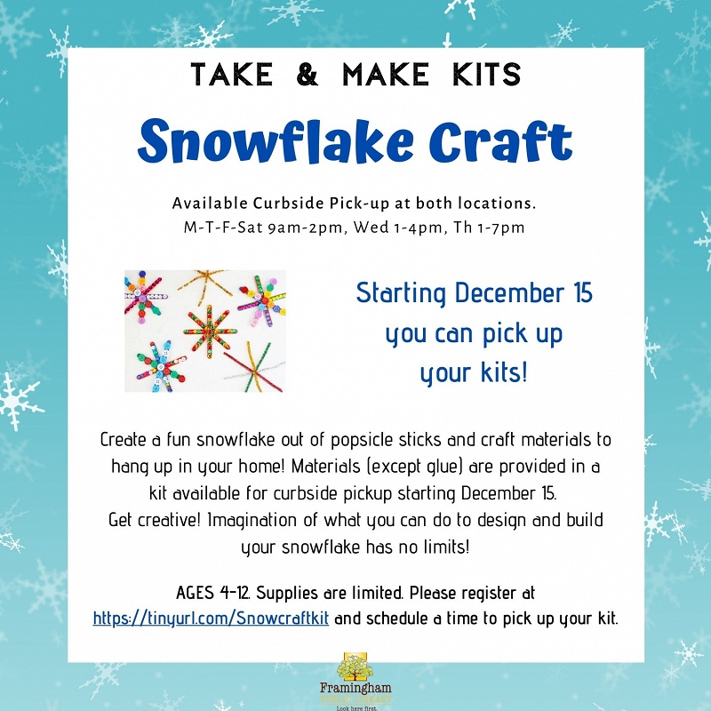 ALL KITS RESERVED: Take & Make Kit: Snowflake Craft thumbnail Photo