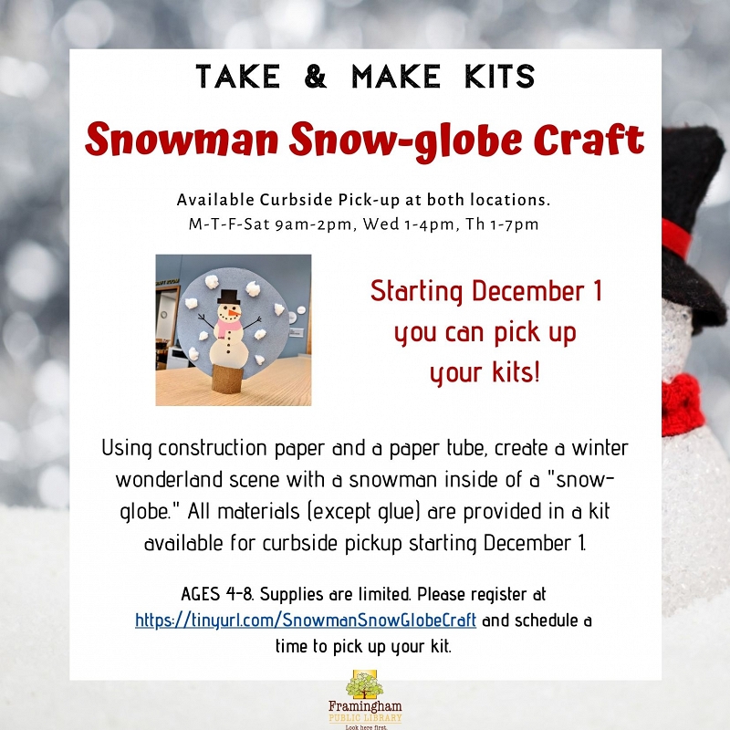 Take & Make Kit: Snowman Snow-globe Craft thumbnail Photo