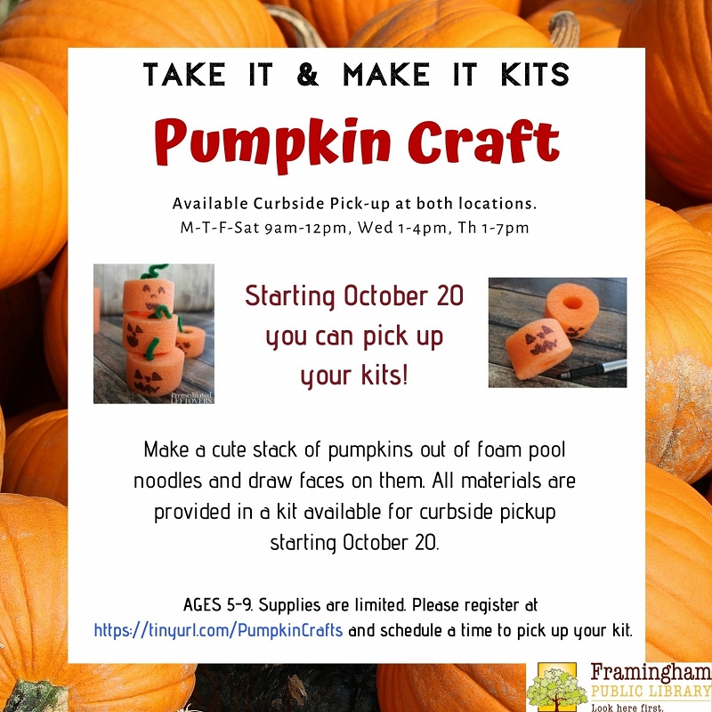 ALL KITS RESERVED: Take and Make Kit: Foam Pumpkin Craft thumbnail Photo