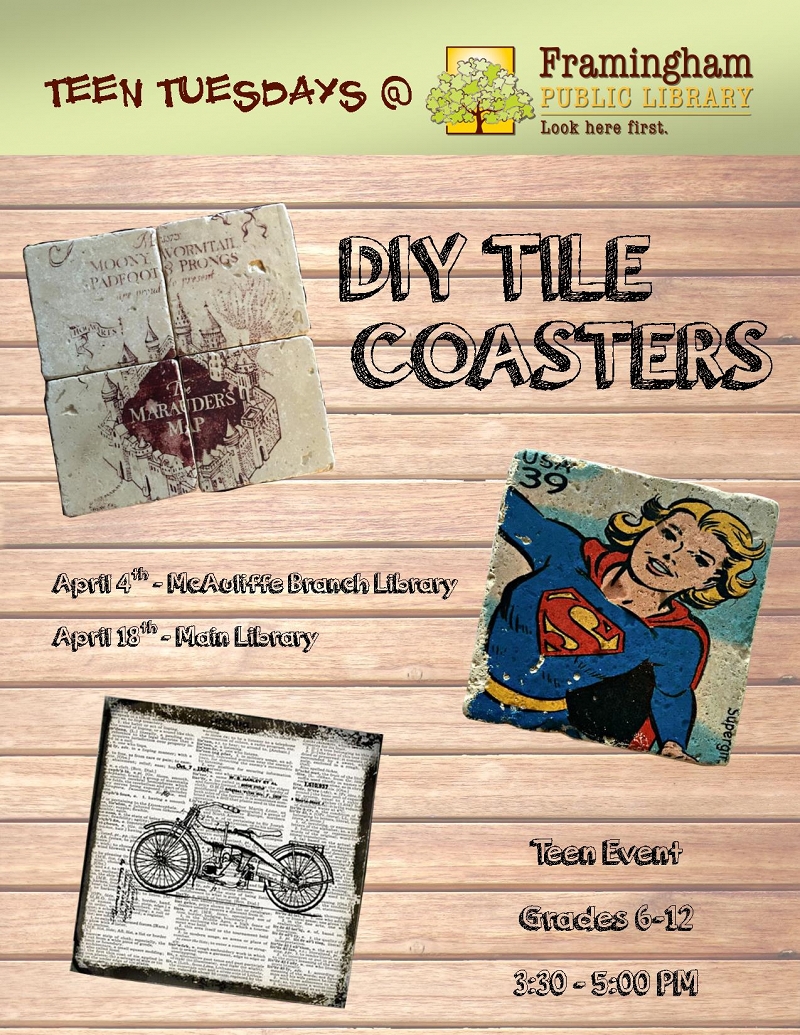 Teen Tuesdays: DIY Tile Coasters thumbnail Photo