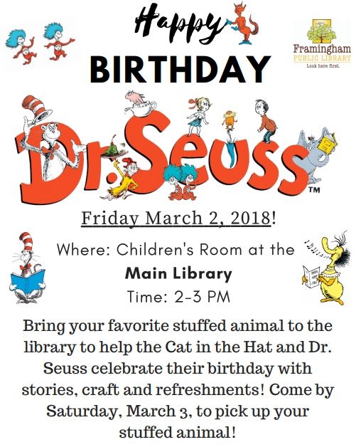 Dr. Seuss Birthday Celebration at the Main Library! thumbnail Photo