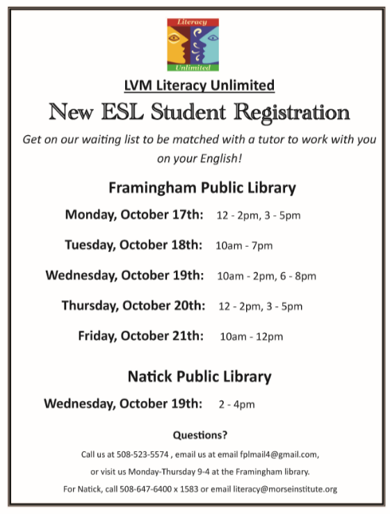 Events Calendar  Framingham Public Library