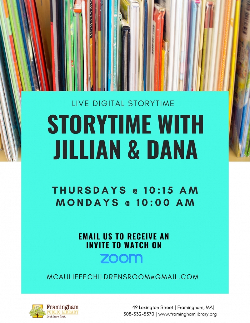 Weekly Zoom Storytimes with Jillian and Dana thumbnail Photo