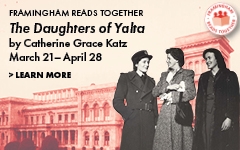 Framingham Reads Together. April 2024. Join us! graphic