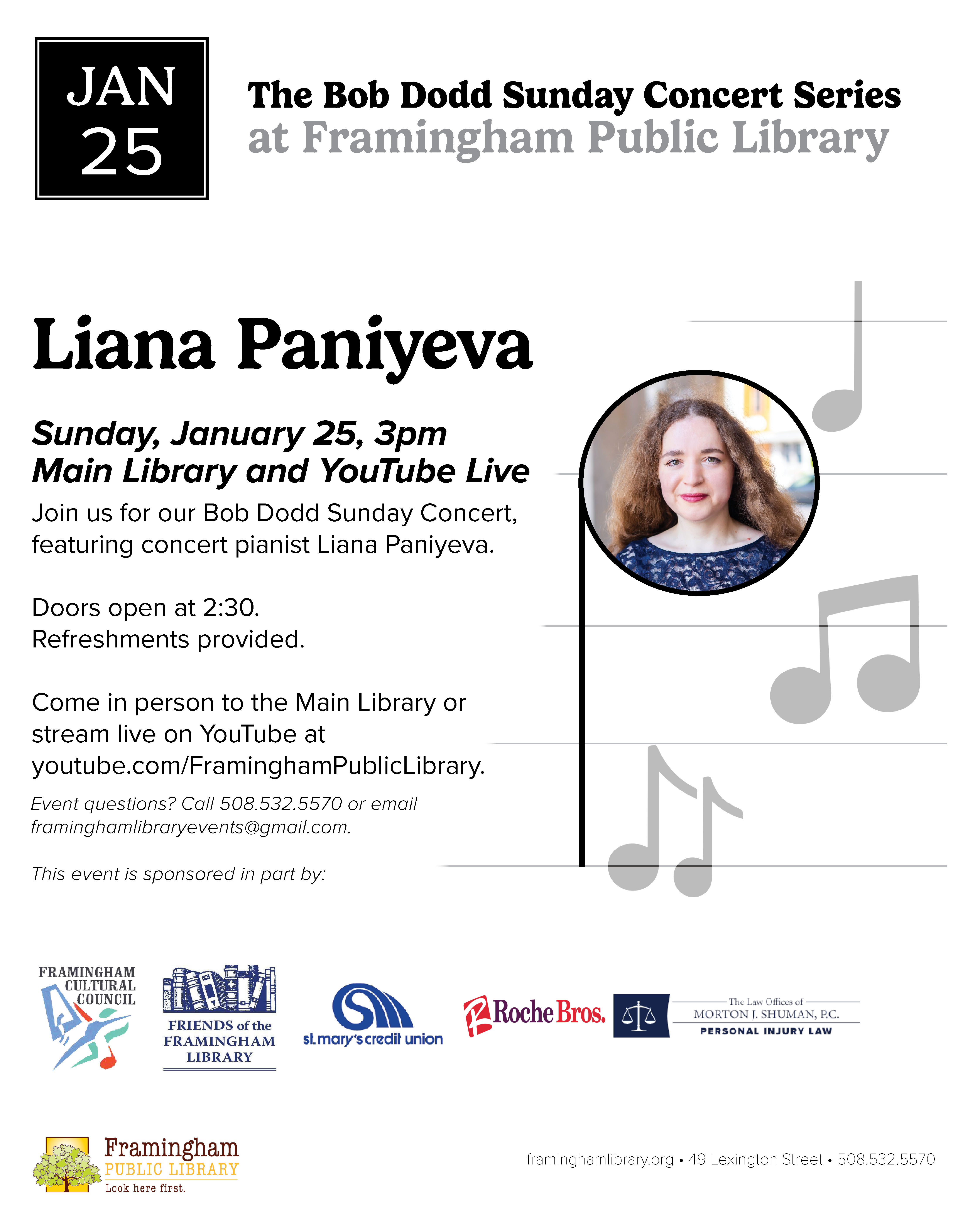 Bob Dodd Sunday Concert: Liana Paniyeva thumbnail Photo