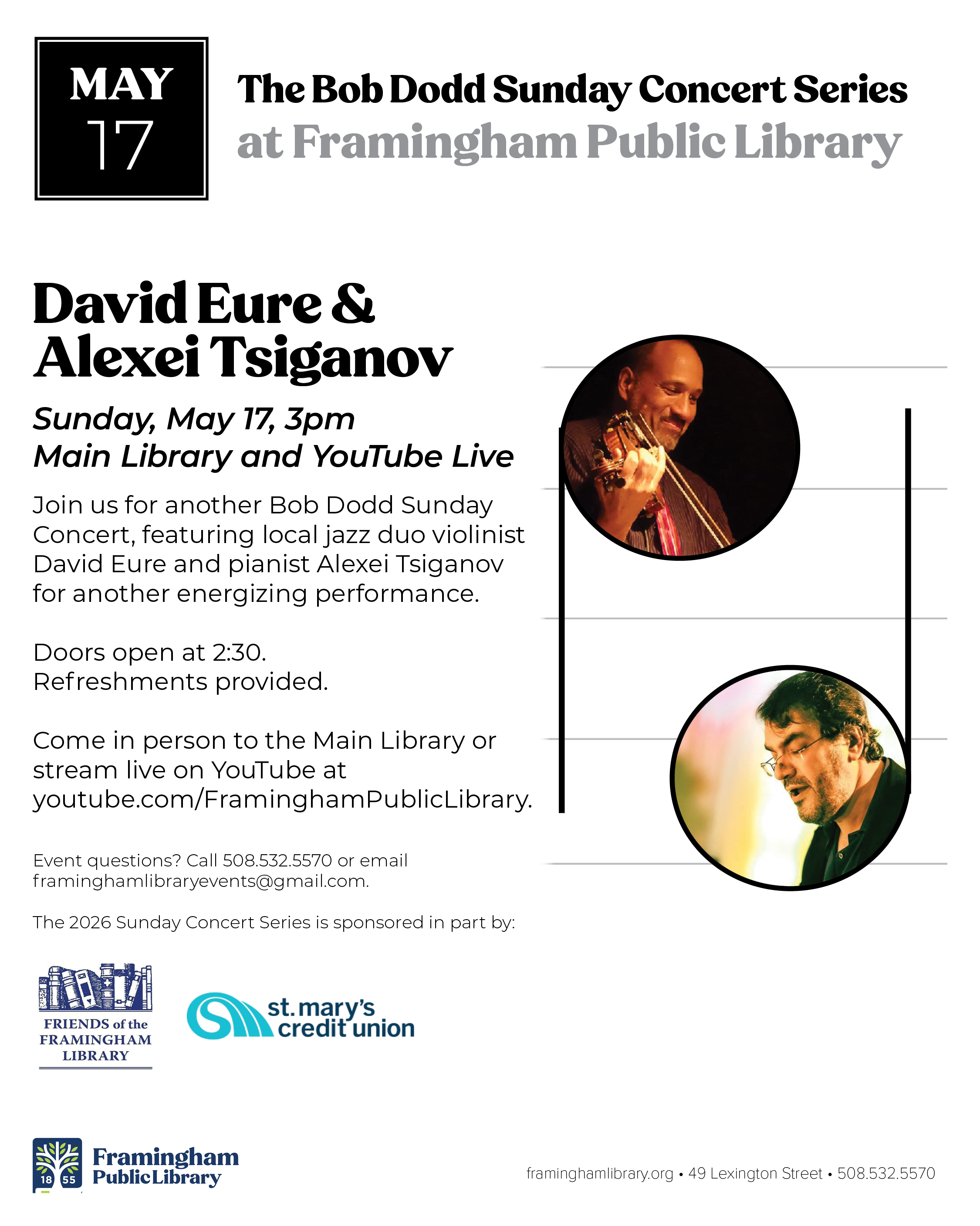 Sunday Concert: David Eure & Alexei Tsiganov thumbnail Photo