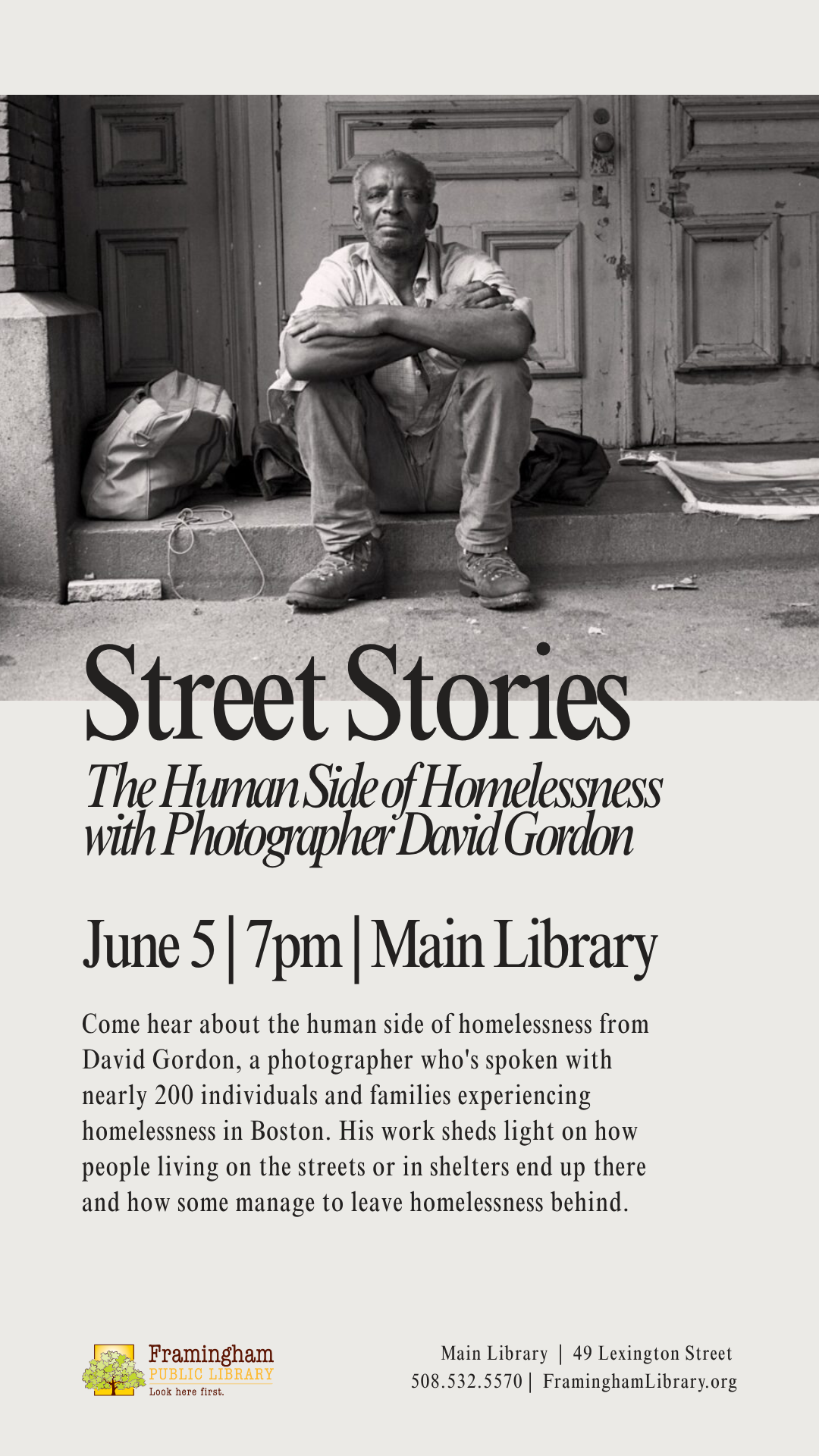 Street Stories: The Human Side of Homelessness with Photographer David Gordon thumbnail Photo