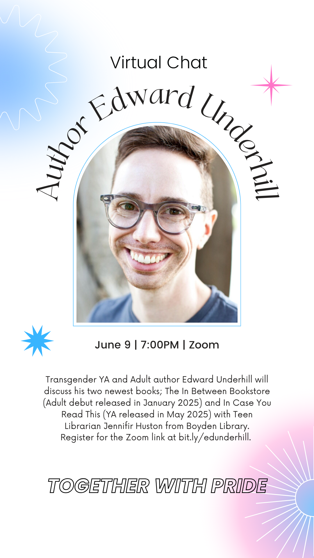 Virtual Chat with Author Edward Underhill: A Together With Pride Event thumbnail Photo