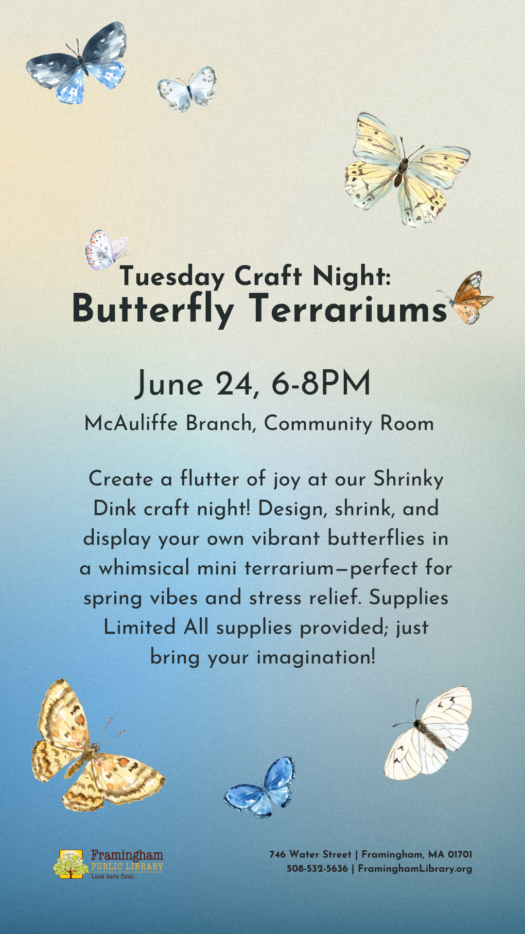 Tuesday Craft Night: Butterfly Terrariums thumbnail Photo