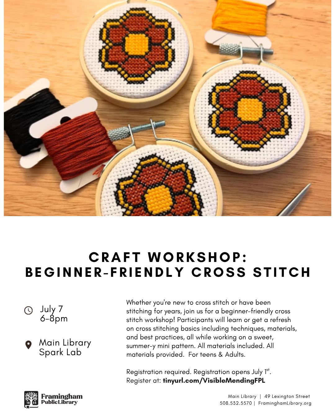 Craft Workshop: Beginner-Friendly Cross Stitch thumbnail Photo