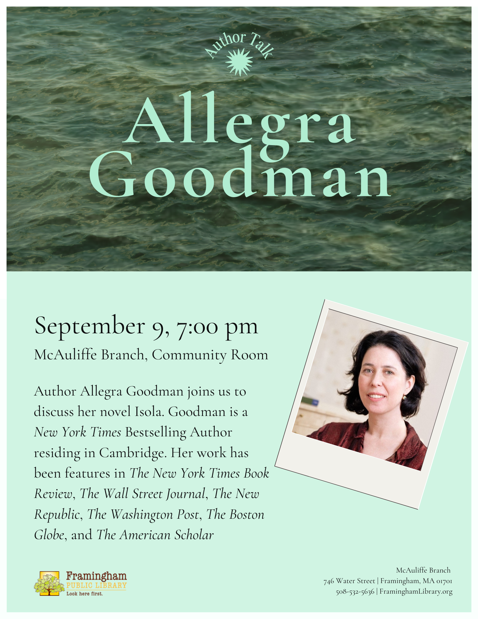 Author Talk: Allegra Goodman, Isola thumbnail Photo