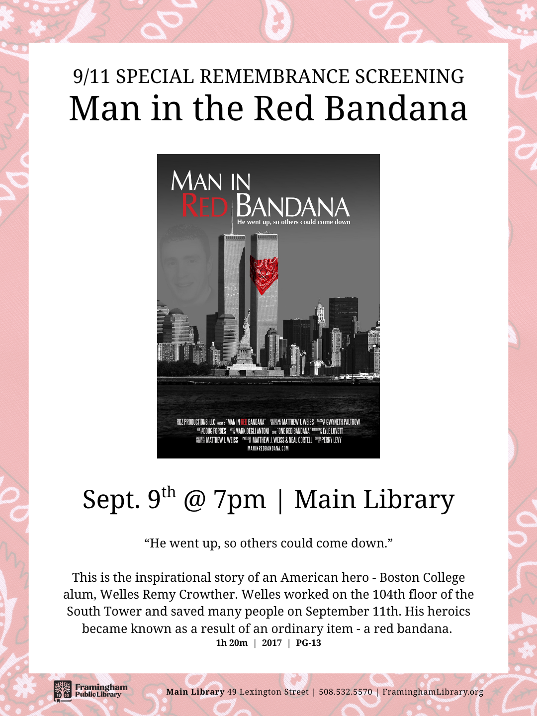 Special 9/11 Remembrance Screening: Man in Red Bandana (1h 20m, 2017, PG-13) thumbnail Photo