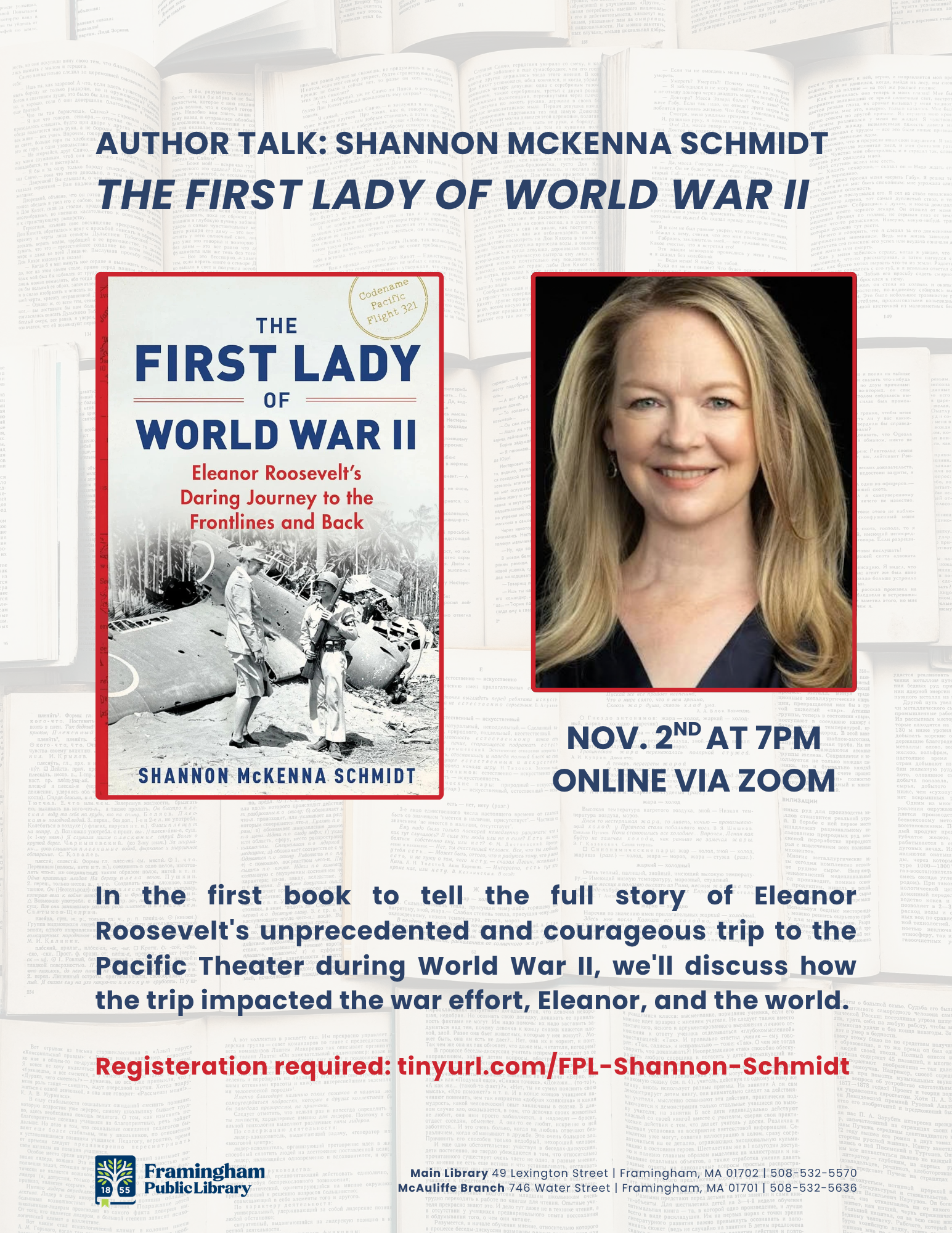Author Talk: Shannon McKenna Schmidt Discusses The First Lady of World War II thumbnail Photo