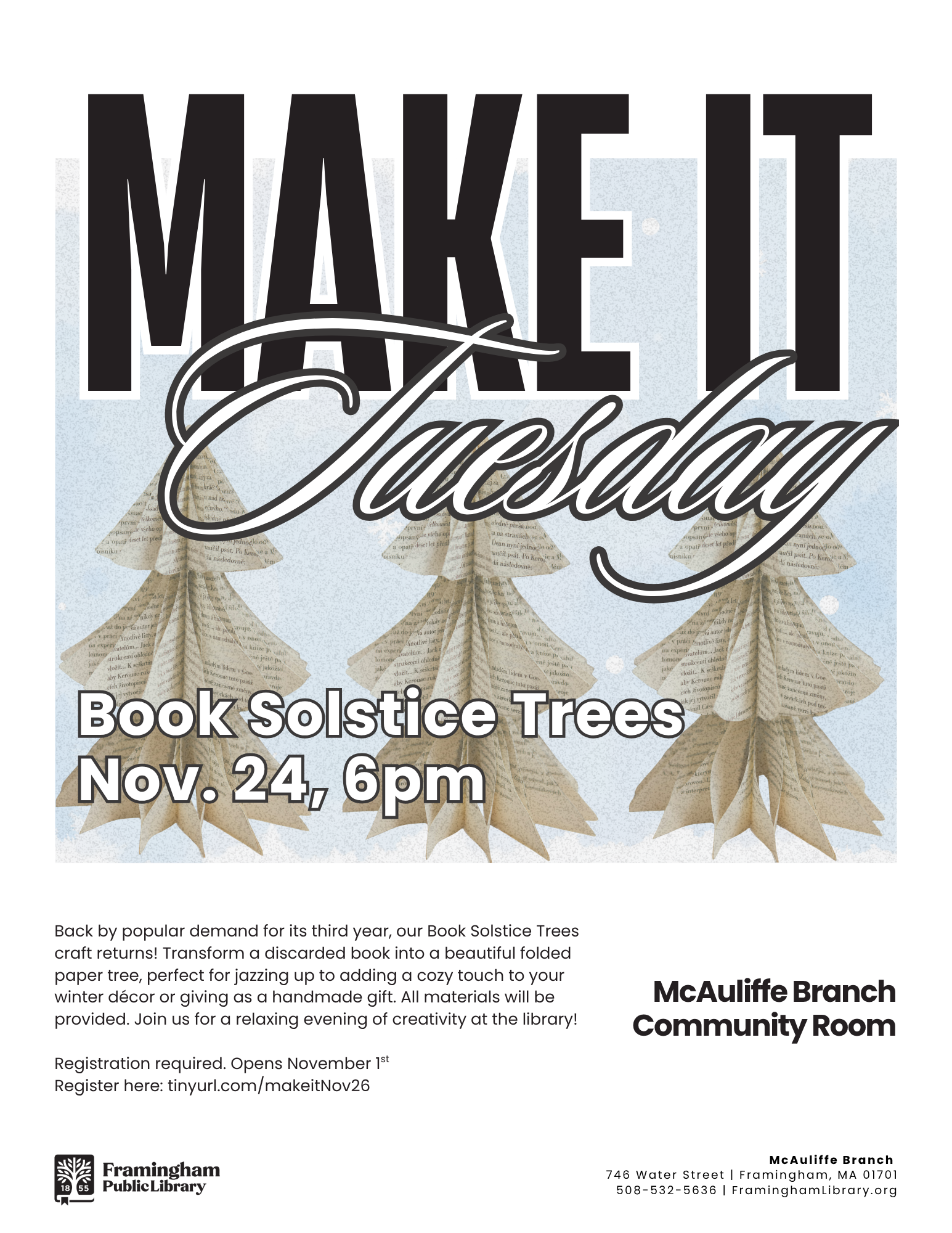 Make it Tuesday: Book Solstice Trees thumbnail Photo