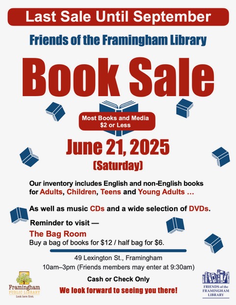 Friends of Framingham Library Monthly Book Sale thumbnail Photo