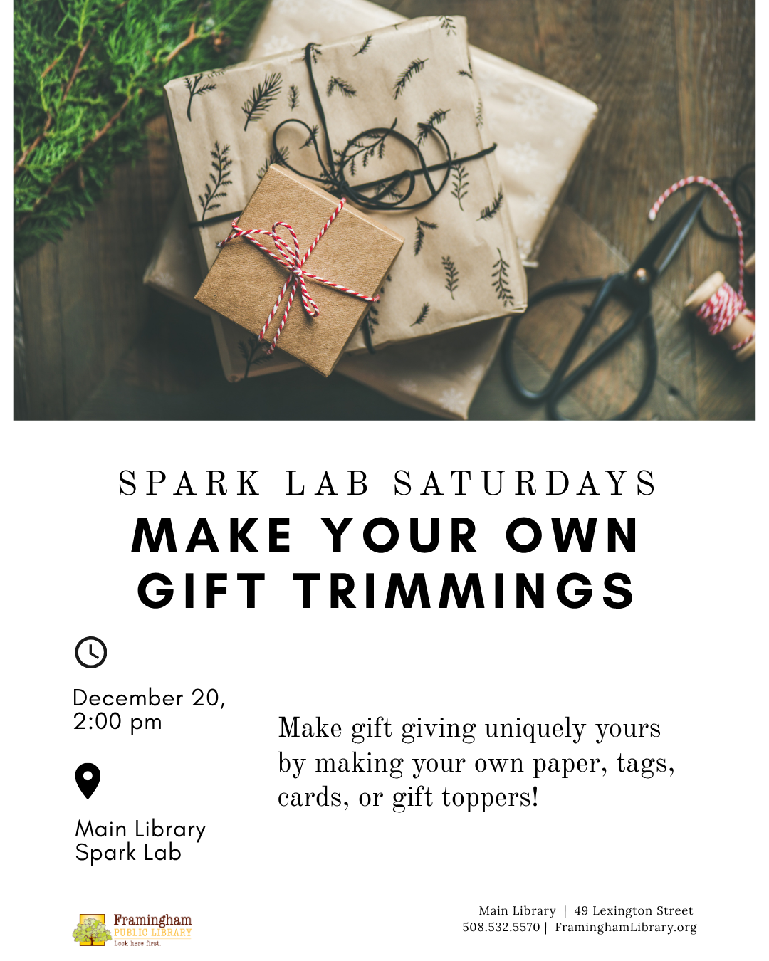 Spark Lab Saturdays: Make Your Own Gift Trimmings thumbnail Photo