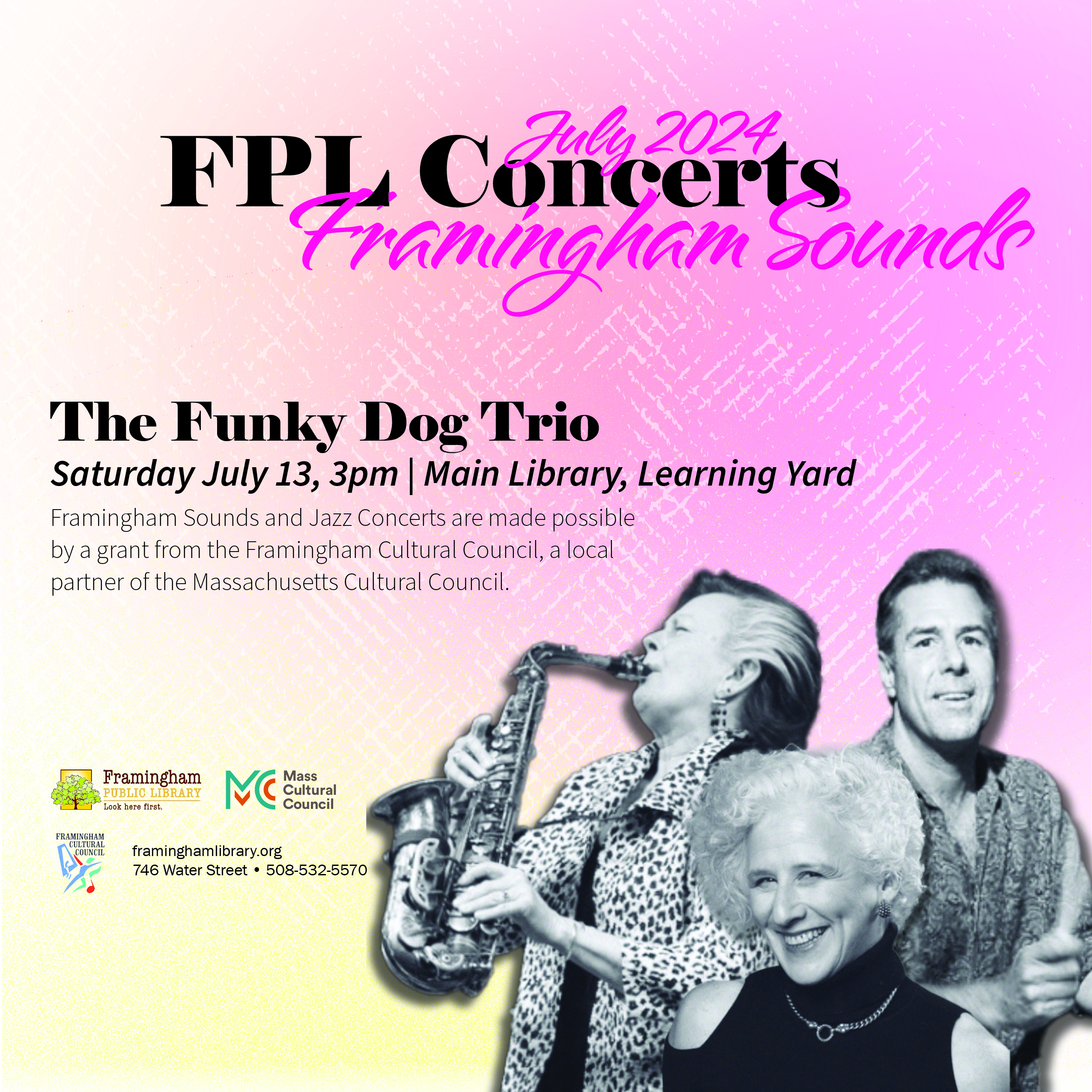 Framingham Sounds Concert: The Funky Dog Trio thumbnail Photo