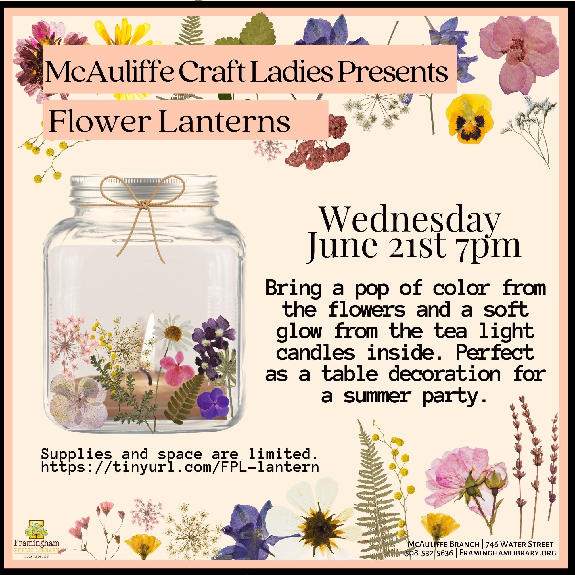 McAuliffe Craft Ladies: Pressed Flower Lanterns thumbnail Photo