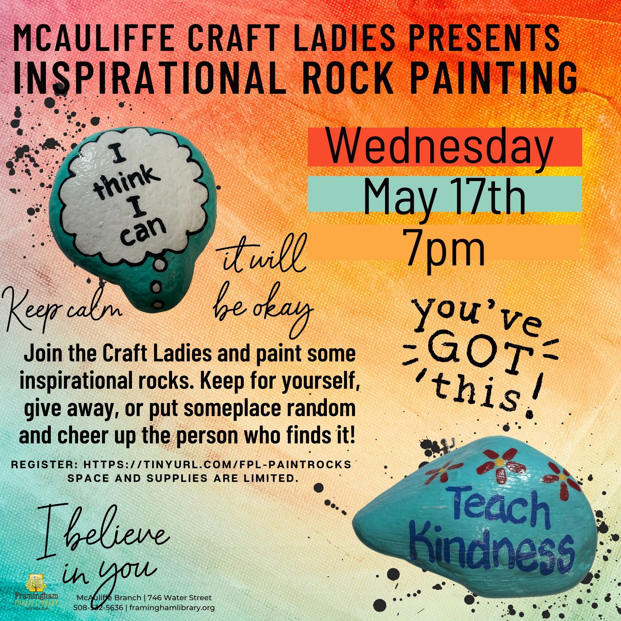 McAuliffe Craft Ladies: Painted Inspirational Rocks thumbnail Photo