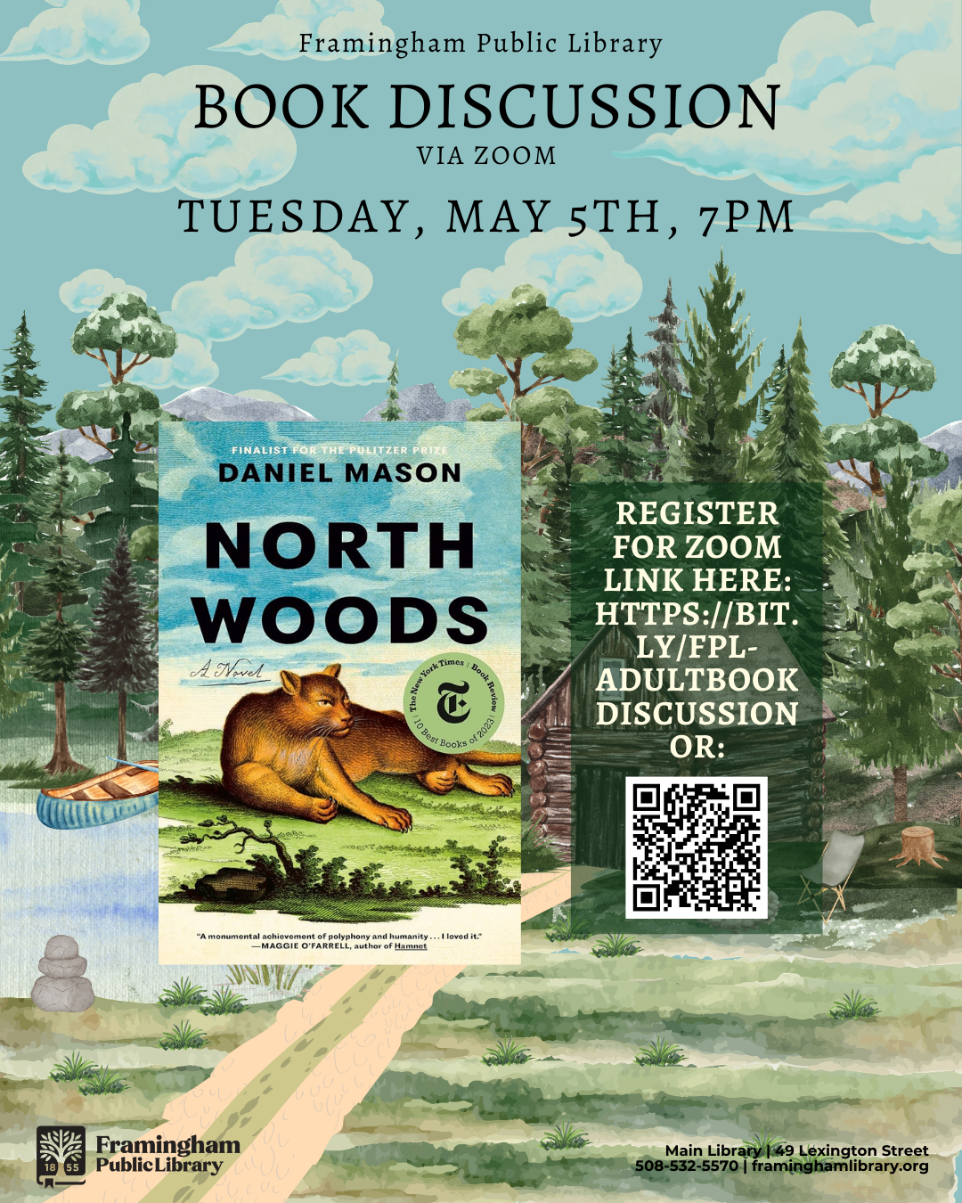 Main Library Book Discussion: North Woods by Daniel Mason thumbnail Photo