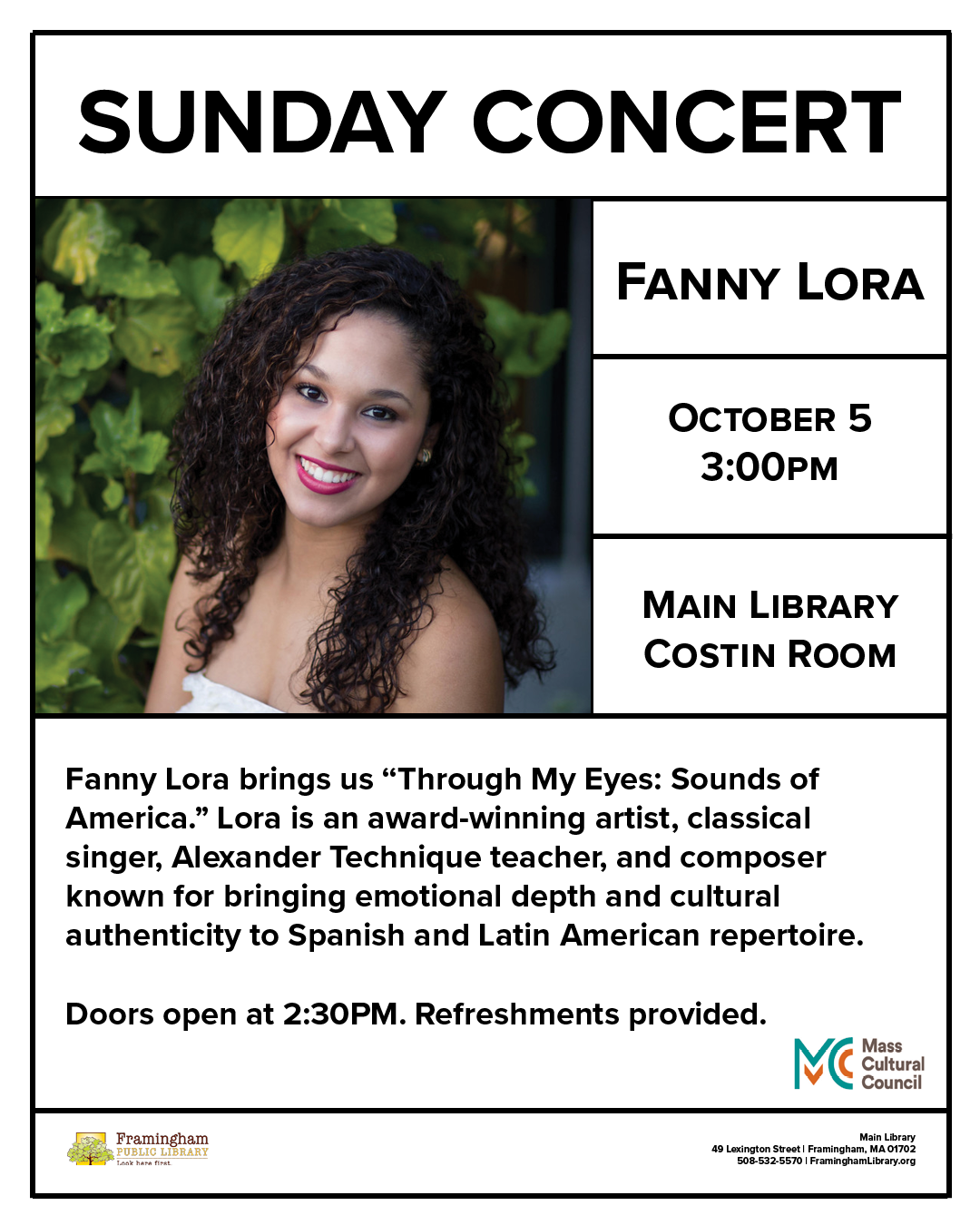 Sunday Concert: Fanny Lora: Through My Eyes: Sounds of America thumbnail Photo