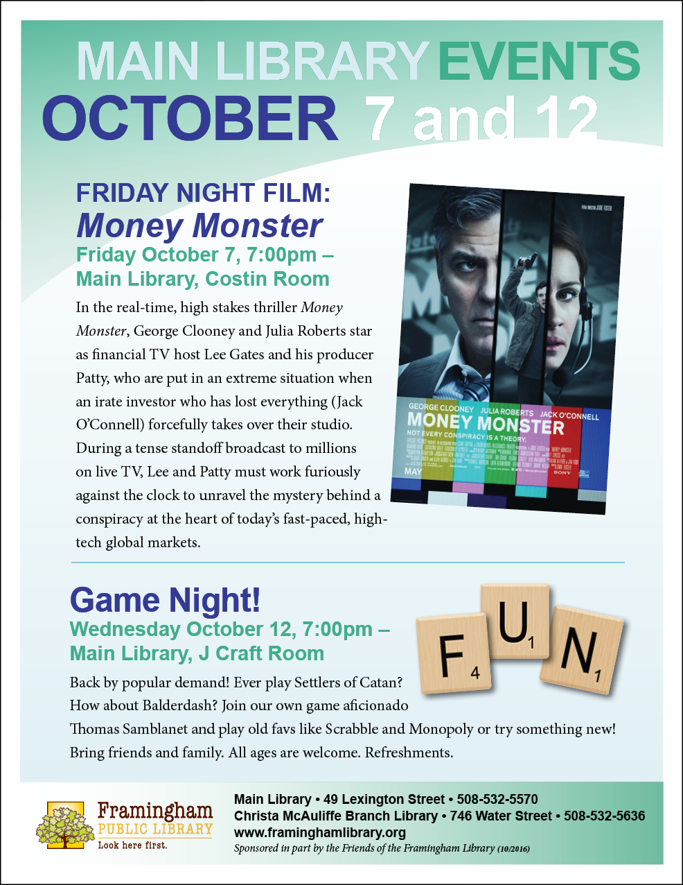Friday Night Film: Money Monster (2016) 98 min R thumbnail Photo