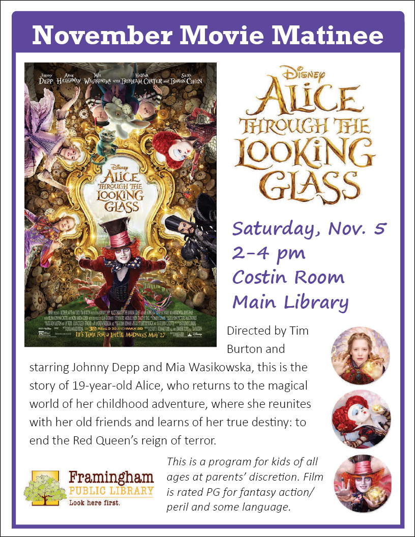 Movie Matinee- Alice through the Looking Glass (PG) thumbnail Photo