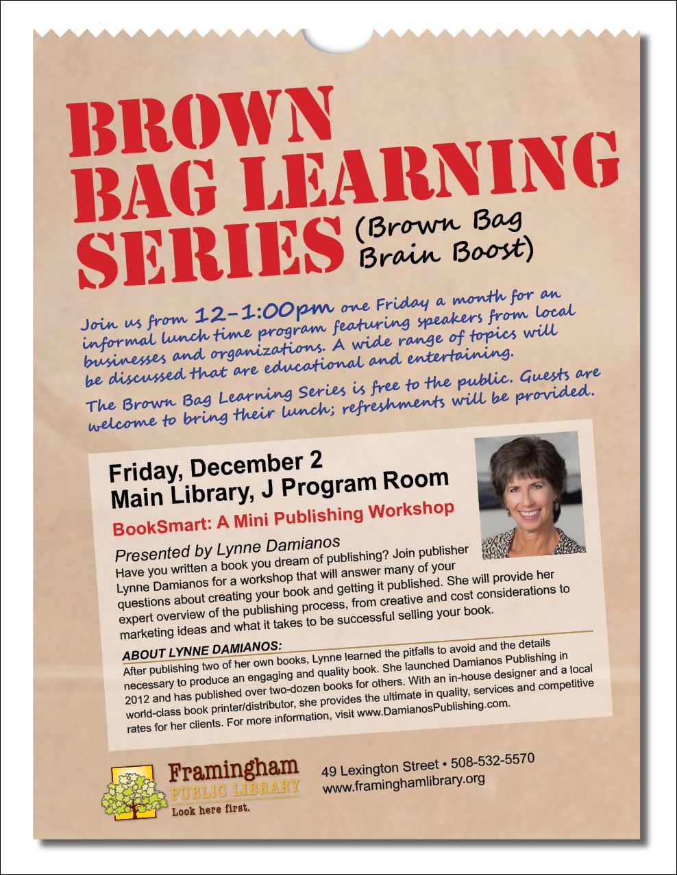 Brown Bag Learning Series: BookSmart- A Mini Publishing Workshop thumbnail Photo