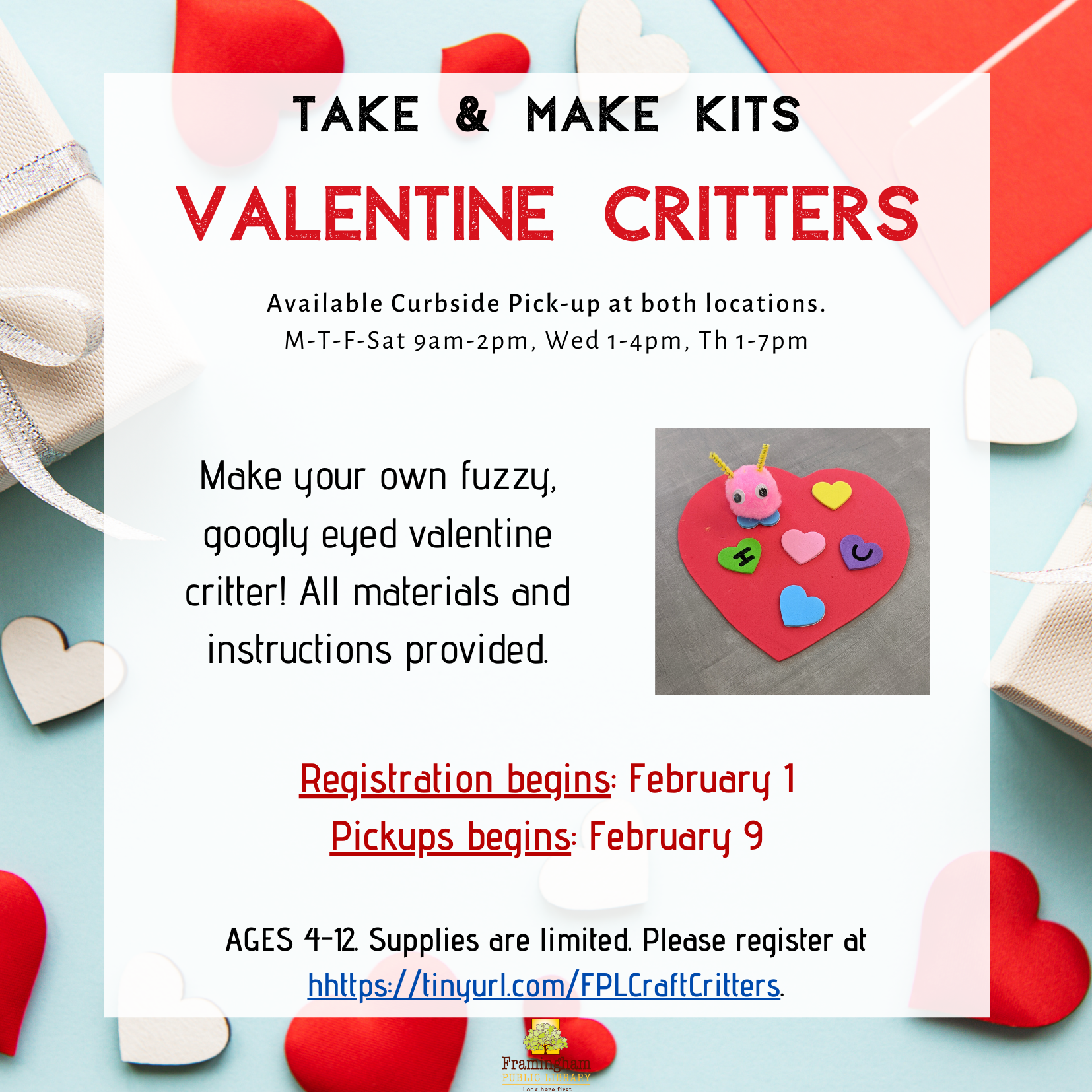 ALL KITS RESERVED: Take & Make Kit: Valentine Critters thumbnail Photo