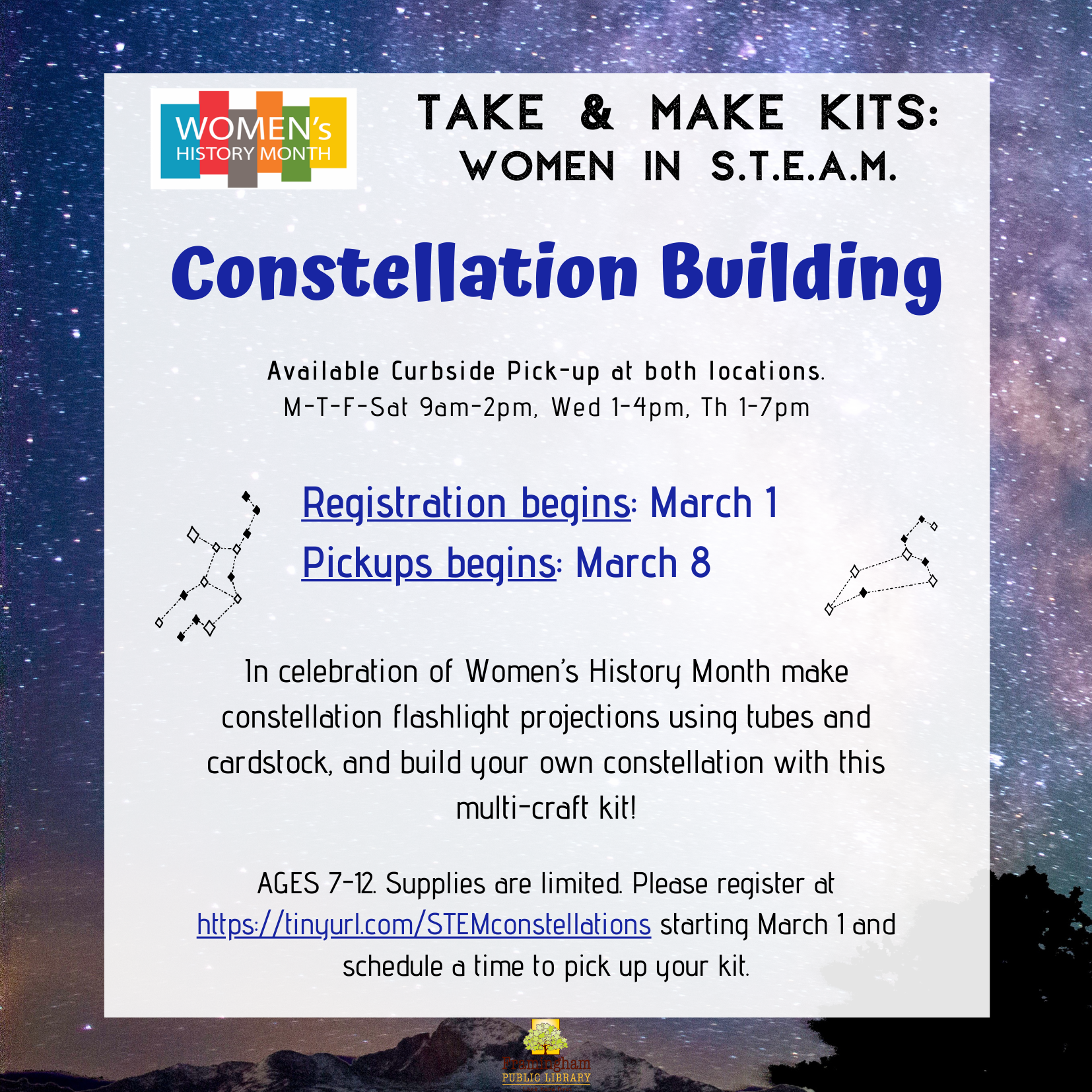 ALL KITS RESERVED: Take and Make Kit: Constellation Building thumbnail Photo