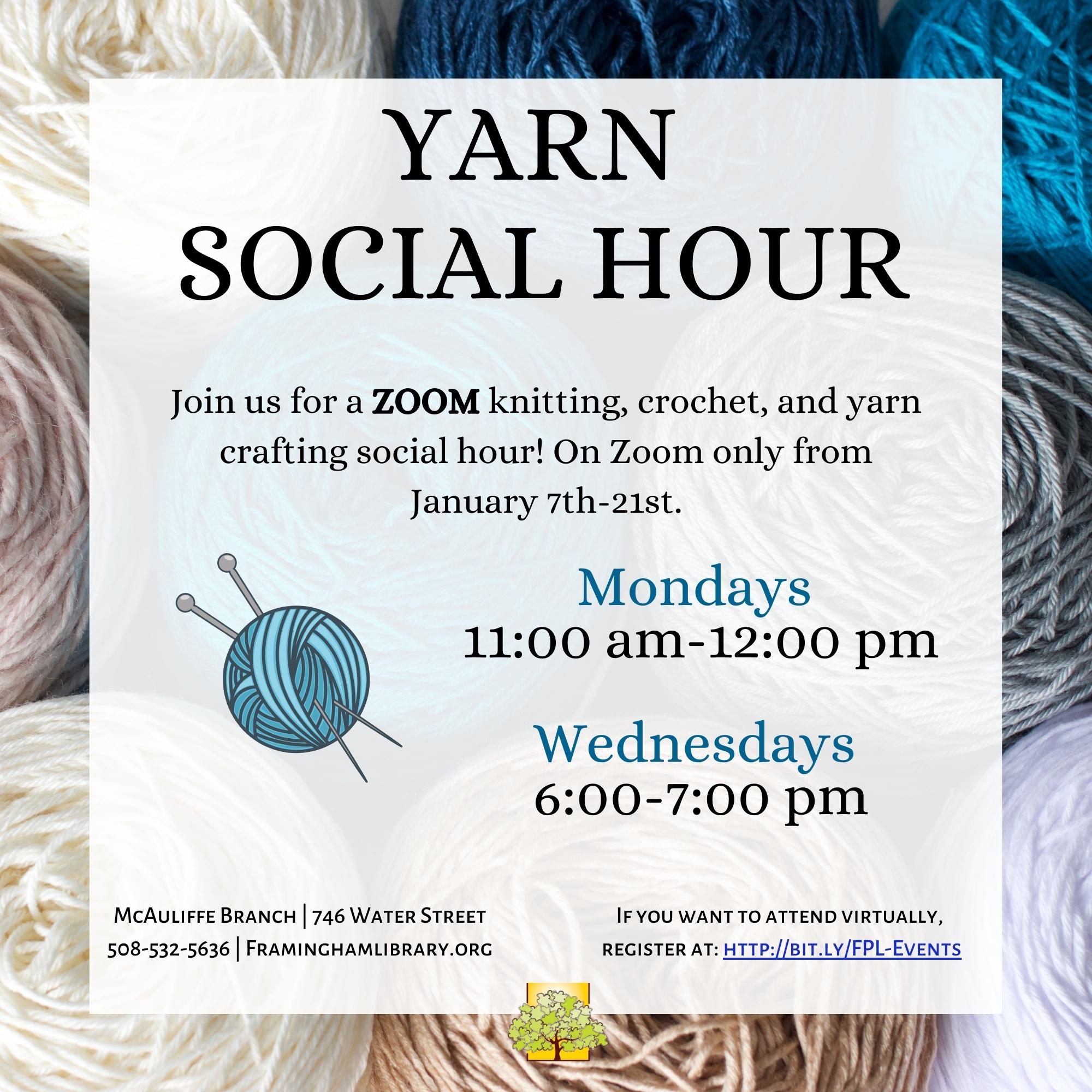 Yarn Social Hour [Zoom Only] thumbnail Photo