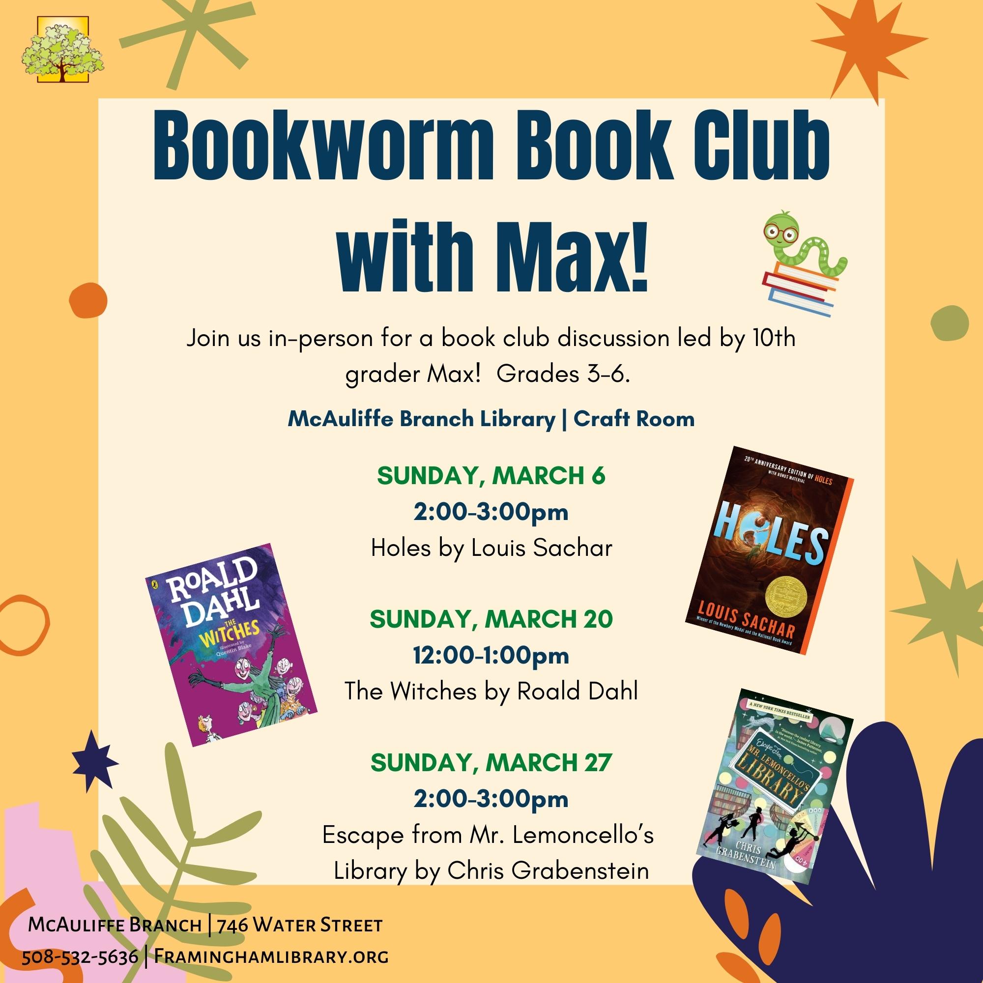 Bookworm Book Club with Max! thumbnail Photo