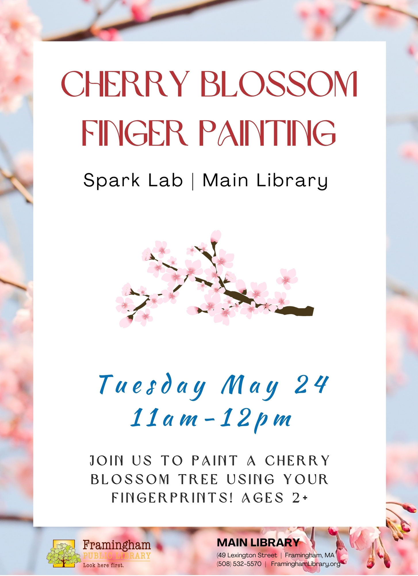 Cherry Blossom Finger Painting thumbnail Photo