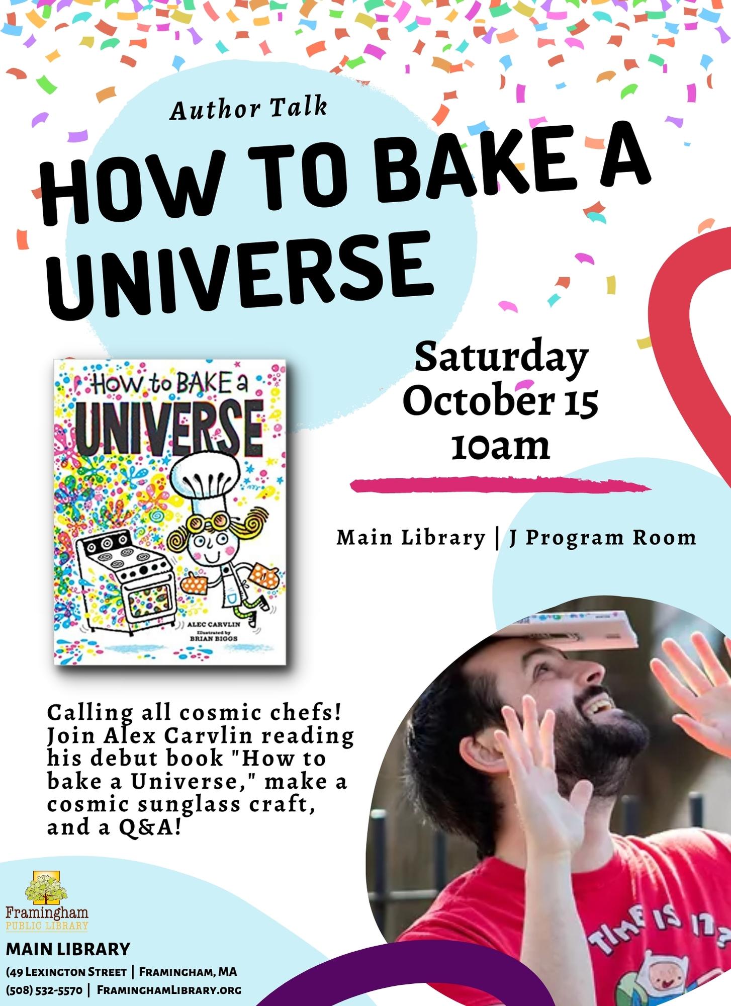 Author Talk & Storytime: How to Bake a Universe by Alex Carvlin thumbnail Photo