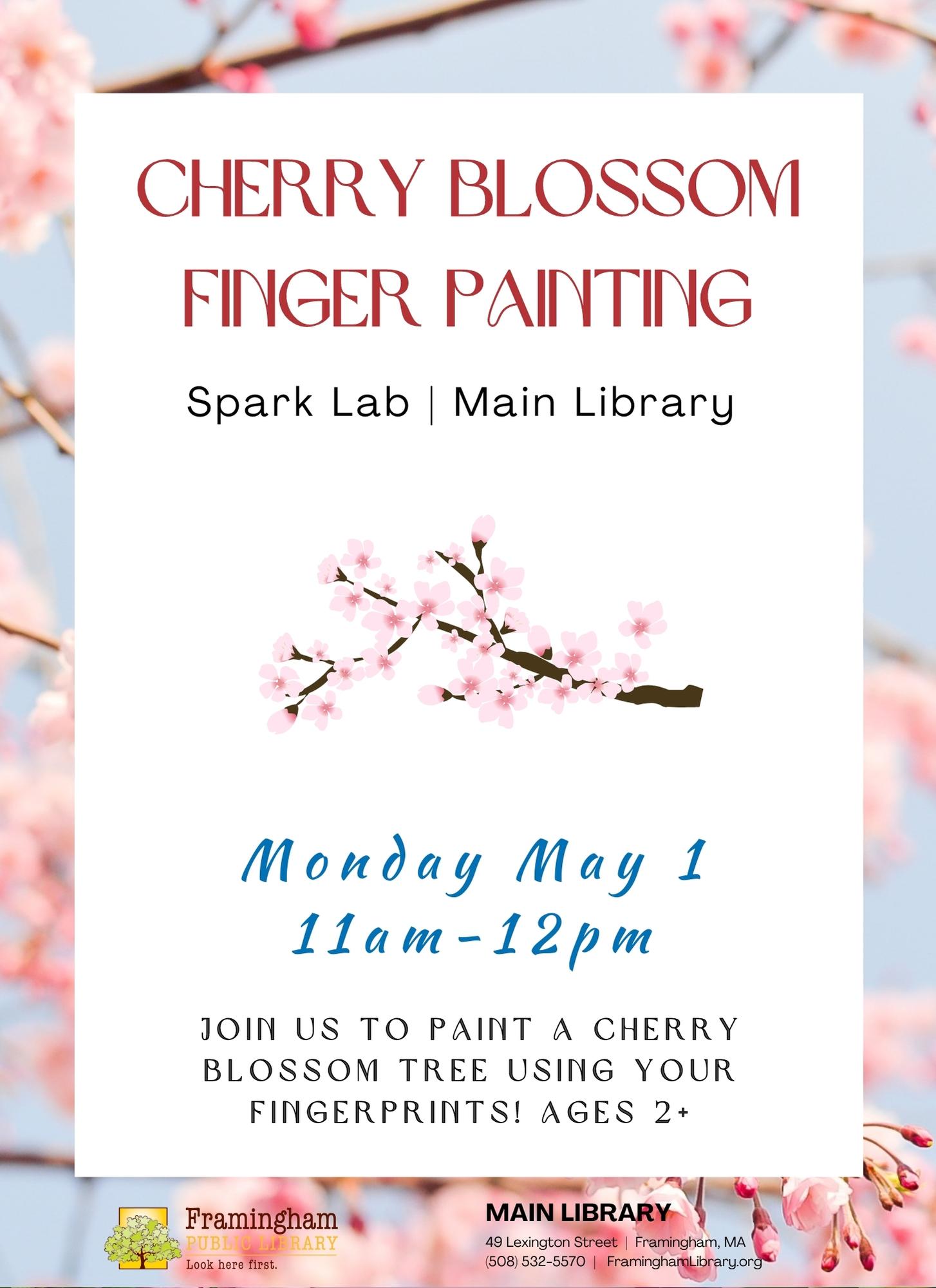 AAPI Heritage Month Program: Cherry Blossom Finger Painting thumbnail Photo