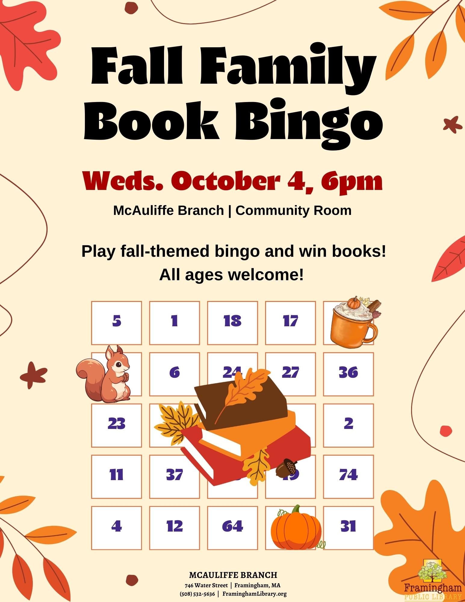 Fall Family Book Bingo thumbnail Photo