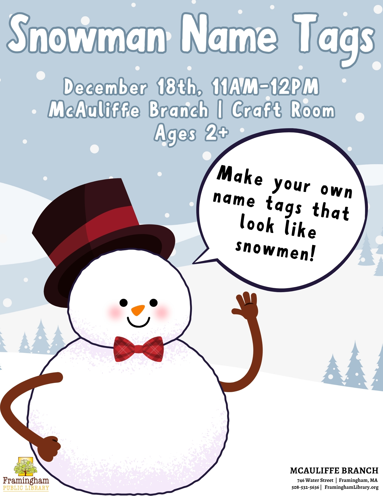Toddler Craft: Snowman Name Tags thumbnail Photo