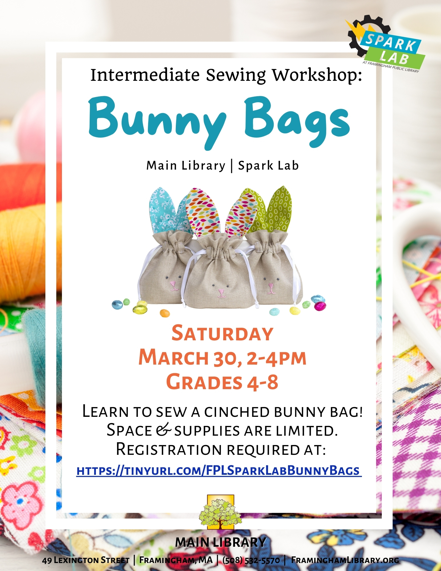 Intermediate Sewing Workshop: Bunny Bags thumbnail Photo