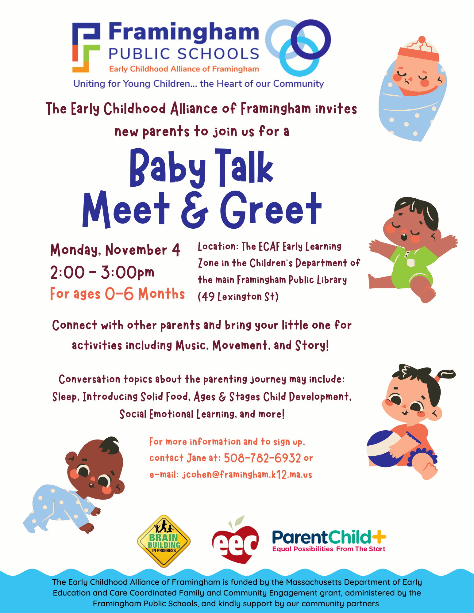 Early Childhood Alliance of Framingham: Baby Talk Meet & Greet for New Parents thumbnail Photo