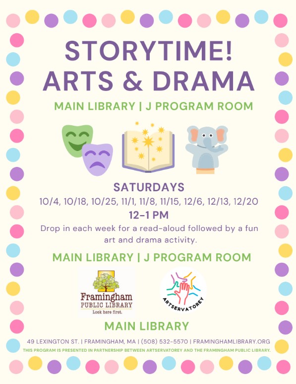 Storytime! Arts & Drama with Artservatorey thumbnail Photo